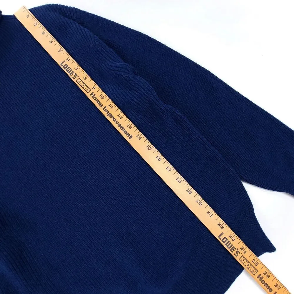 ARITZIA Wilfred Montpellier Turtleneck Merino Wool Ribbed Sweater Minimal Navy